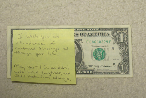 Preparing your dollar is easy with Post-It notes.